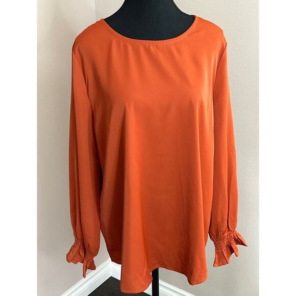 Nagoo Rust colored chic and flowy blouse size L - Picture 1 of 3